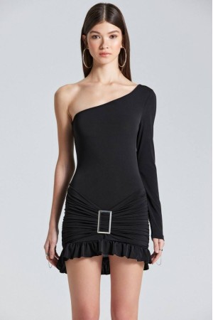 202633 TOPTAN SİYAH ELBİSE