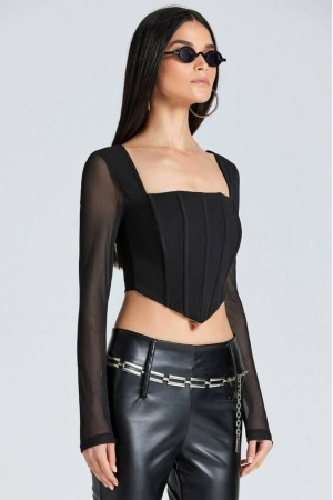 202653 TOPTAN SİYAH CROP