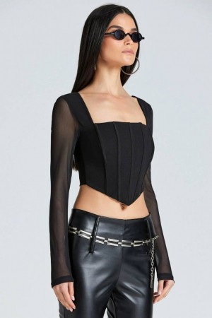 202653 TOPTAN SİYAH CROP