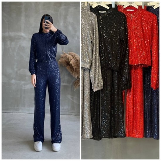 203112 red Pants suit