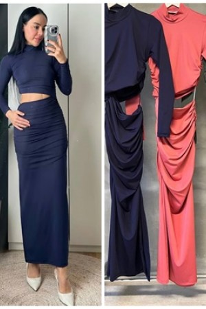 203143 Navy blue DRESS