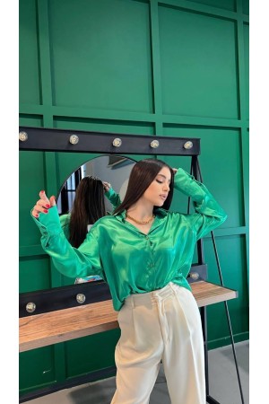 203206 TOPTAN YEŞİL GÖMLEK