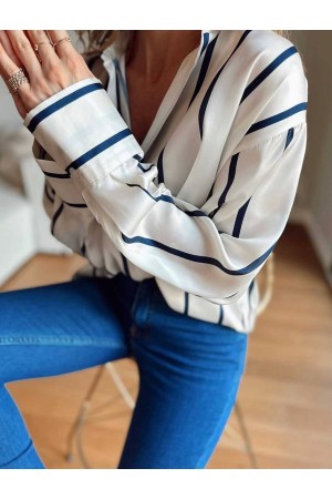 203224 TOPTAN ÇİZGİLİ GÖMLEK