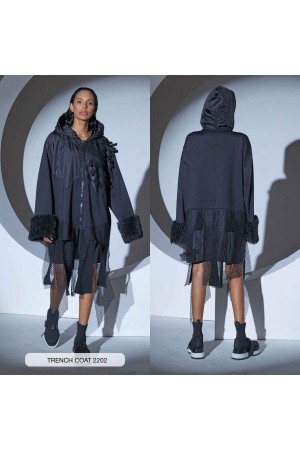 203254 TOPTAN SİYAH TRENÇKOT