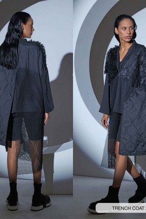 203255 TOPTAN SİYAH TRENÇKOT