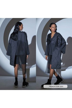 203255 TOPTAN SİYAH TRENÇKOT