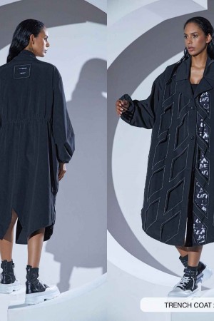 203259 TOPTAN SİYAH TRENÇKOT