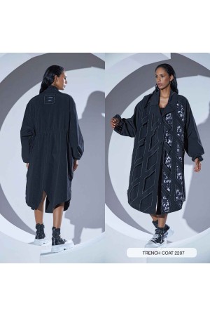 203259 TOPTAN SİYAH TRENÇKOT