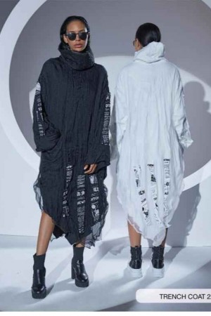 203322 TOPTAN SİYAH TRENÇKOT