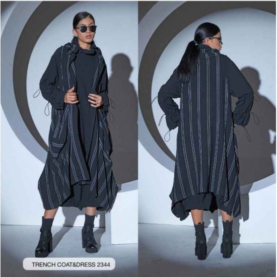 203341 TOPTAN SİYAH TRENÇKOT