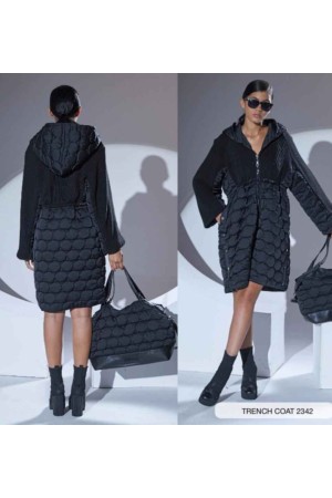 203344 TOPTAN SİYAH TRENÇKOT