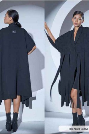 203345 TOPTAN SİYAH TRENÇKOT