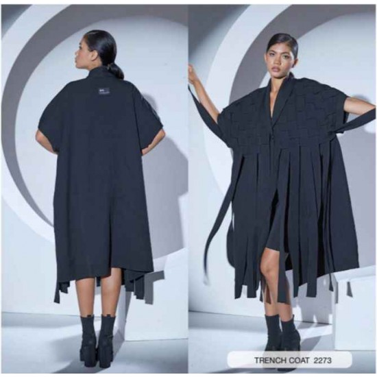 203345 TOPTAN SİYAH TRENÇKOT