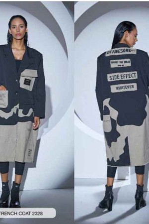 203347 TOPTAN SİYAH TRENÇKOT