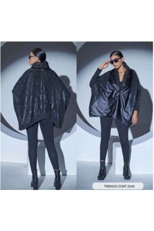 203350 TOPTAN SİYAH TRENÇKOT