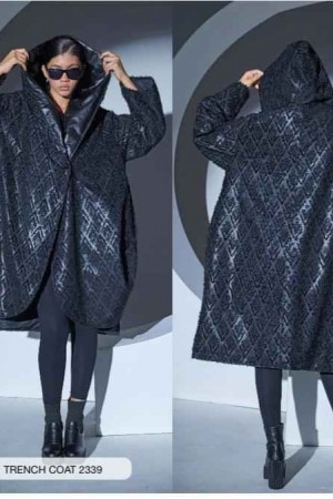 203351 TOPTAN SİYAH TRENÇKOT