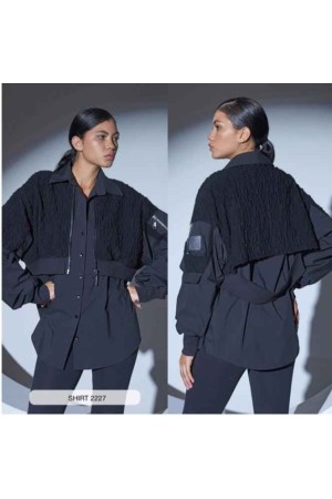 203362 TOPTAN SİYAH GÖMLEK