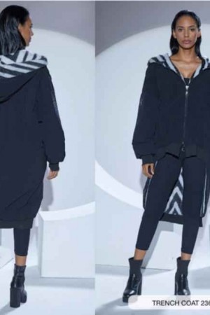 203373 TOPTAN SİYAH TRENÇKOT