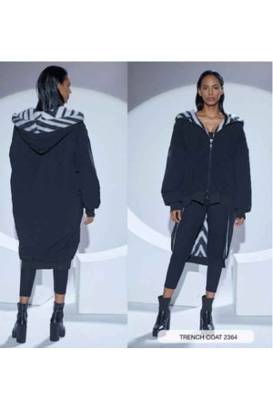 203373 TOPTAN SİYAH TRENÇKOT