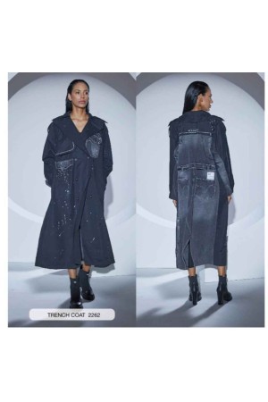 203398 TOPTAN SİYAH TRENÇKOT