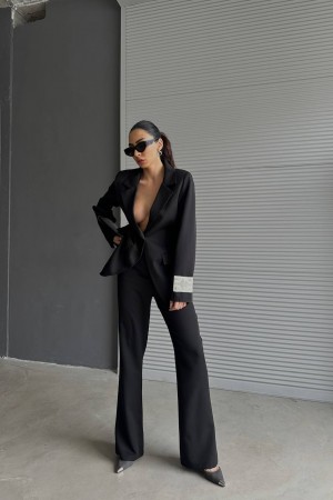 203794 TOPTAN SİYAH PANTOLON TAKIM