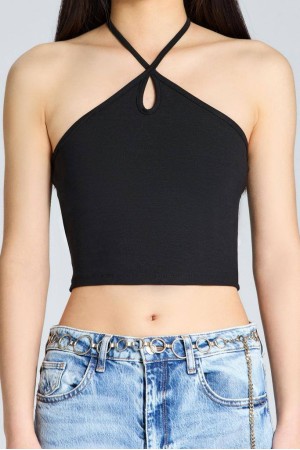 204240 TOPTAN SİYAH CROP