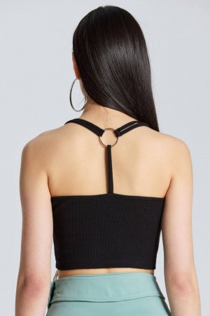 204244 TOPTAN SİYAH CROP