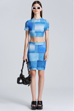 204245 blue Skirt