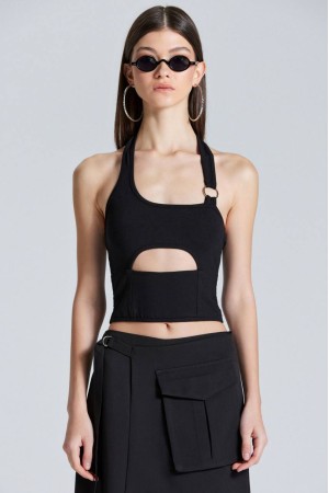 204247 TOPTAN SİYAH CROP