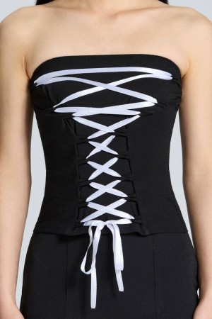 204249 TOPTAN SİYAH CROP