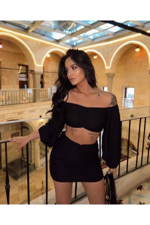 204259 TOPTAN SİYAH ETEK TAKIM