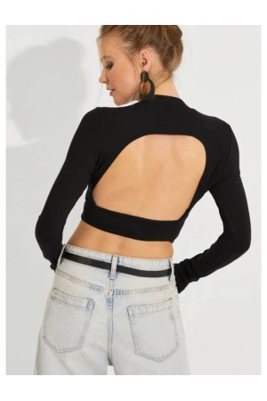 204266 TOPTAN SİYAH CROP