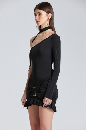 204278 TOPTAN SİYAH ELBİSE