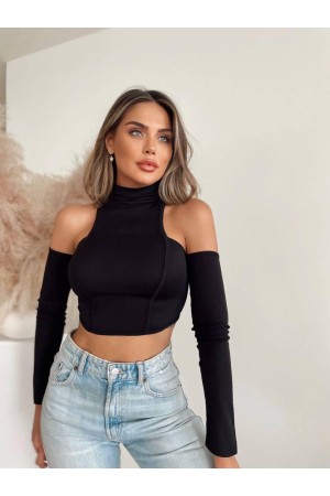 204281 TOPTAN SİYAH CROP