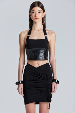 204303 TOPTAN SİYAH CROP