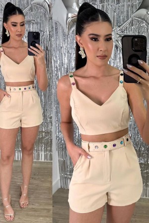 204561 beige Shorts suit