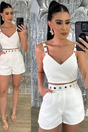 204564 white Shorts suit