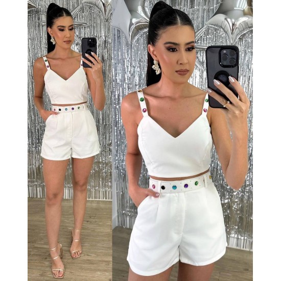 204564 white Shorts suit