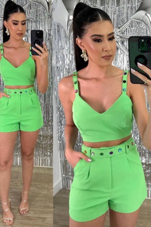 204566 GREEN Shorts suit
