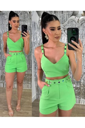 204566 TOPTAN YEŞİL ŞORT TAKIM