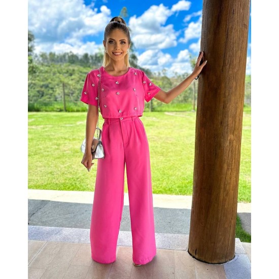 204586 fuchsia Shorts suit