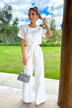 204588 white Shorts suit