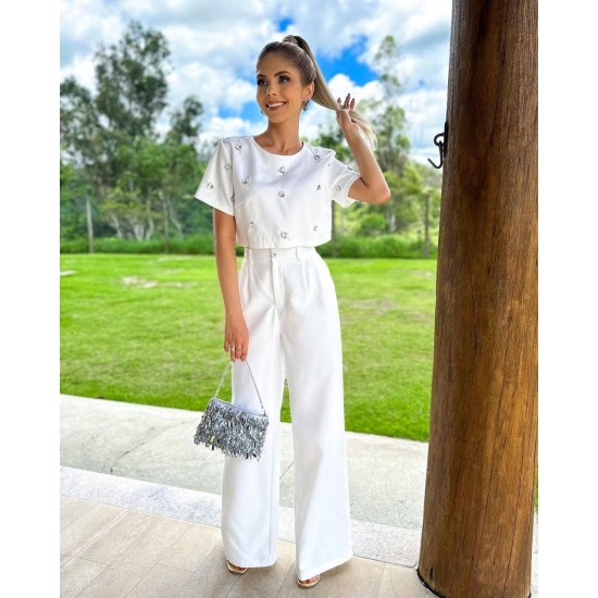 204588 white Shorts suit