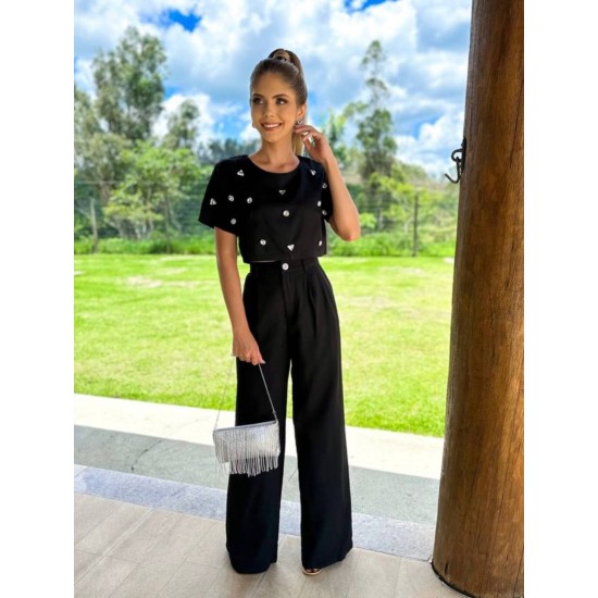 204589 black Shorts suit