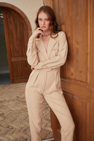 204590 beige OVERALLS