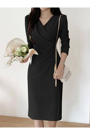 204601 TOPTAN SİYAH ELBİSE