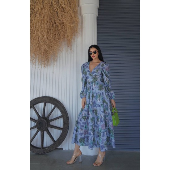 204793 TOPTAN DESENLİ ELBİSE