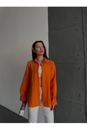 205163 TOPTAN ORANGE GÖMLEK