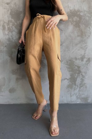 205180 beige TROUSERS