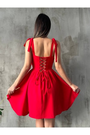 205189 TOPTAN KIRMIZI ELBİSE